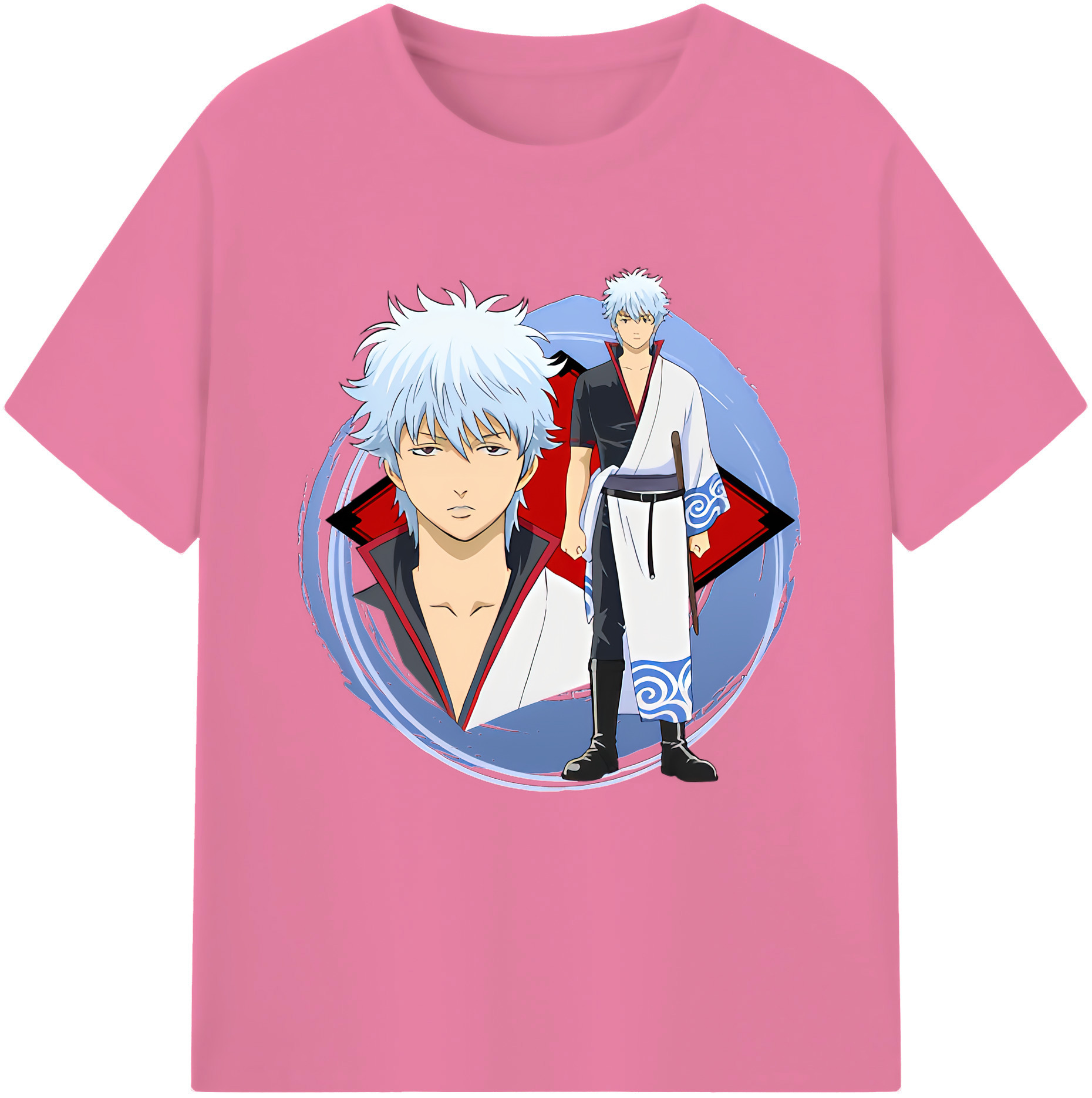 （画像用） ぎんたま 坂田銀時（さかたぎんとき） 神楽 志村新八（しむら しんぱち） GINTAMA Sakata Gintoki Kagura Shimura Shinpachi 綿100％半袖Tシャツ（フロントプリント）